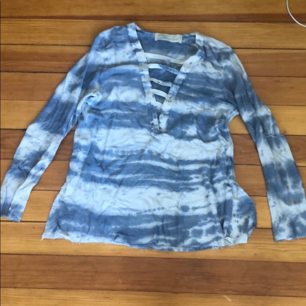Tie dye blue striped long sleeve